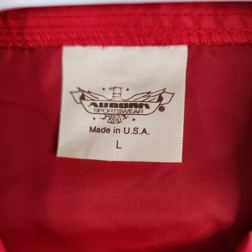 Vintage Super Bowl XXIII 1989 Miami Florida Red Nylon Jacket L Auburn Sportswear - Picture 2 of 11